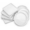 QWORK® 8 stampi in Silicone stampi in Resina epossidica, stampi in Resina per sottobicchieri Rotondi e Quadrati per la Decorazione Domestica Fai-da-Te