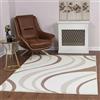 Livabliss Arles Tappeto Salotto Moderno Astratto Tappeto Soggiorno, Camera da Letto, Pranzo Moderni Tappeti Effetto Marmo, Morbido e Pelo Corto, Ampio 120x170 cm, Bianco, Marrone e Beige