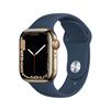 Apple - Watch Series 7 Gps + Cellular 41mm In Acciaio Inox-oro Cinturino Sport Blu Abisso