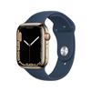 Apple - Watch Series 7 Gps + Cellular 45mm In Acciaio Inox-oro Cinturino Sport Blu Abisso