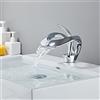 SJQKA Rubinetto Bagno Lavabo a Cascata, Miscelatore Da Lavandino Fredda E Calda Regolabile, Rubinetto Per Lavandino (Cromato)
