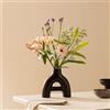 Navaris Vaso Ceramica Moderno Decorativo per Interni - Design Astratto Minimalista - per Erba Pampas Fiori Secchi - Arredo Scultura Originale - Nero