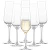 Schott Zwiesel 7544270 Sottile Scatola di 6 Bicchieri, con Piedini, con Cristallo Trasparente, Cristallo, Trasparente, 7,2x7,2x22,8 cm