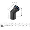 DeMarinis Curva nero opaca per stufa a pellet in acciaio spessore 1,2 mm. 45° Ø80 ,