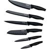 Axer Set Coltelli da Cucina Professionali Neri - 6 Pezzi - Chef Knife Inox