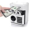 Itian Cartoon Piggy Bank Cash Coin Can con Password, Money Bank Money Safe, Saving Box, ATM Bank Safe Locks Panda Smart Voice, Nero+Bianco