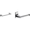 Gedy Manila Porta Asciugamani CM.30, Colore Cromo, Componenti Realizzati in Acciaio Inox 304 & G-Singapore Porta Rotolo Carta igienica, Colore Cromo, Componenti Realizzati in Acciaio Inox