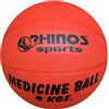 RHINOS sports, palla medica, palla da ginnastica, da 800 g, 1 kg, 1,5 kg, 2 kg, 3 kg, 4 kg, 5 kg, colori assortiti, rot, 4 kg