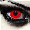 DESIGNLENSES, Lenti a contatto colorate rosse per costume di Halloween da zombie, senza gradazione, 1 paio (2 pezzi), lentes colore completamente rosso + custodia per lenti Blood Eye