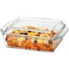 karadrova Casseruola in Vetro con Coperchi, 1.5L, 21x17.8x6cm, Piatti Rettangolari per Lasagne, Resistenti al Forno, Adatti al Microonde