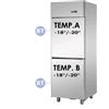 Armadio Refrigerato 700 Lt. Acciaio inox. -18°/-22°C - DOPPIA TEMPERATURA - 710x800x2030