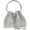 COAIMANEY Pochette morbida da donna con strass, borsa da sera a tracolla per feste di nozze e balli studenteschi, Argento