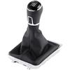 Car Passion Cuffia Leva Manuale + Pomello Cambio + Ghiera Cromata Telaio Compatibile con Volkswagen Golf 7 Cambio Manuale Cuciture Nere 6 Marce Ricambio Auto