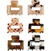 LEEQ Pinze Per Capelli, Mollette per Capelli Donna Tartarugato Piccoli, Pinza per Capelli Quadrato Antiscivolo, mini Clip Ciappo per Capelli Leopardato per Donne e Ragazze(6 Pezzi)