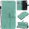 Fatcatparadise Cover per Samsung Galaxy A10/M10, Custodia Samsung A10/M10, Custodia Portafoglio a Libro in Pelle Flip Cover e TPU Silicone con Funzione Supporto Chiusura Magnetica (Verde)