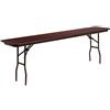 Flash Furniture Frankie - Tavolo pieghevole per allenamento ed eventi, in legno di mogano laminato e melammina, rettangolare, colore: marrone