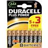Duracell 51768634OE2024 - Confezione da 8 batterie, Plus Power LR03 AAA