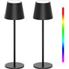 K-Bright 2 pezzi LED Lampada da tavolo senza fili Nero