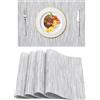 HIUOUIH Tovagliette Americane Lavabili Set di 4 Tovagliette Colazione Antimacchia Resistenti al Calore Tovaglietta Antiscivolo per Tavolo da Cucina e Ristoranti, Grigio