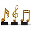 HAUCOZE 3pcs Nota Musicale Modern Decorazione Musica Statue Scultura 19cm | Oro Resina Pianoforte Ornamento Artigianale Arte Soprammobile Festiva Regalo per Scaffalf Scrivania