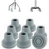 supregear 8 Pezzi Quad Bastone Punta, Antiscivolo in Gomma Bastone Punta Estrema Presa Bastone Sostituzione in Gomma Piede per 1/2 Pollici Diametro Standard Camminare e in Piedi Bastone Accessori