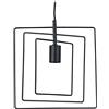 Relaxdays Lampadario a Sospensione Moderno, HLP 131x30x25 cm, da Soffitto, per Salotto e Camera, Lampadina E27, Nero, Ferro