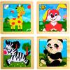 N Naturly Puzzle educativo per bambini e neonati, in legno, a forma di animali della fattoria, per sviluppare la memoria e l'intelligenza, regalo originale a forma di coniglio
