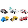 Battat - Set 2 di veicoli in legno - Auto giocattolo in miniatura - 6 pezzi in legno Minis - Veicoli di soccorso e da costruzione classici - Rullo compressore, dumper - 3 anni +