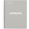 Miquelrius - Quaderno A5, Notebook Emotions, 80 Fogli 90 g/m², Griglia 5 mm, 1 Striscia Colorata, Spirale Microforata, Taccuino a Griglia, Copertina Extra Rigida, 2 Fori, Grigio