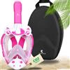 Khroom Maschera da Snorkeling per Bambini | CO2 sicuro | Maschera Subacquea per Bambini |Maschera Integrale per Snorkeling | Maschere da immersione (Unicorno Verde menta)