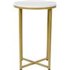 Flash Furniture Tavolino, Legno ingegnerizzato, Marmo Bianco/Oro Spazzolato, Set di 1