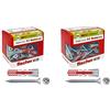 Fischer 25 Tasselli Duopower con Vite, 8 x 40 mm, per Muro pieno, Mattone Forato, Cartongesso, 544017 & 50 Tasselli Duopower con Vite, 6 x 30 mm, per Muro pieno, Mattone Forato, Cartongesso, 544016
