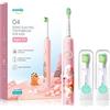 usmile Spazzolino Elettrico per Bambini con Setole Morbide, Timer di 2 Minuti, Manico in Silicone Facile da Impugnarem, 1 Carica che Dura 6 Mesi, Adatto ai Bambini di 3 Anni+, Rosa
