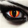 DESIGNLENSES, Lenti a contatto colorate rosso, occhi di gatto per costume di Halloween, senza gradazione, 1 paio (2 pezzi), lentes colore + custodia per lenti Red Dragon
