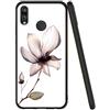 Yoedge Cover Huawei P20 Lite, Sottile Antiurto Custodia Nero Silicone TPU con Disegni Pattern Ultra Slim 360 Protective Bumper Case per Apple Huawei P20 Lite, Lotus White