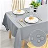 DWCN Tovaglia antimacchia, lavabile, impermeabile, per sala da pranzo, casa, giardino, feste e matrimoni, 140 x 280 cm, colore: grigio argento (silver)