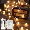 Liyade Catena Luminosa 8M 60LED Luci LED a Batteria, Impermeabile Led Luci Stringa per Esterno/Interno, 8 Modalità con Telecomando Decorazione per Natale Matrimonio Balcone Giardino(bianco caldo)