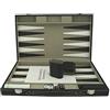 PrimoGames Attaché Case Backgammon Game - Set da backgammon in finta pelle con rivestimento interno in feltro pregiato - 48 x 38 cm - inclusi i bicchieri per i dadi