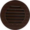MKK 17969 - Griglia di aerazione per esterni con zanzariera, 60 70 80 90 100 120 125 150 mm, colore: Bianco/Grigio/Marrone, marrone, Ø 120 mm