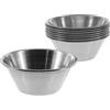 Marzoon 8 ciotole piccole in acciaio inox, impilabili/in metallo, per snack, salse, dessert., Acciaio INOX, argento, 8 pcs Ø 6 cm