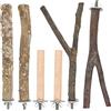 CKANDAY Set di 6 supporti per uccelli e pesce persico, gabbia per uccelli, giocattoli per pappagalli, rami in legno naturale, con piattaforma per parco giochi per piccoli pappagalli medi e piccoli, fringuelli