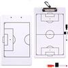 LUTER Lavagna Calcio Allenatore, Cartellina Tattica Calcio a Doppia Faccia Cancellabili a Secco con 2 Dry Erase Pennarelli 2 Portapenne e Moschettone Coach Board per Allenatori di Calcio e Arbitri