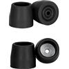 supregear Walker Tips, 4 Pezzi Puntali di Ricambio Universali per Deambulatori con Albero da 28 mm Accessorio per Deambulatori Senza attrezzi, 2 Paia in Nero