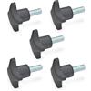 Ganter Normelemente Viti a croce | manico in termoplastica (PA) | con vite in acciaio zincato | DIN 6335.4-ST-40-M8-40 | filettatura M8 x 40 | 5 pezzi