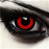 DESIGNLENSES, Lenti colorate rosse e nere, senza gradazione, 1 paio (2 pezzi), Lenti da 17 mm per effetto occhi grandi + custodia per lenti Tokyo Ghoul