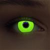 DESIGNLENSES, lenti a contatto colorate per costume di Halloween,bagliore/luminoso lenti, senza gradazione, 1 paio (2 pz) + custodia per lenti Glowing (Giallo, 14.00, 0.00)