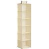 PREMIER Housewares 1901130 Organizzatore per Armadio da Appendere, 6 Sezione, Poliestere Crema e Bordo Marrone