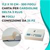 Carta per ecg Cardioline Delta 3 Plus - 25 pacchi - 300 fogli - 11,2 x 10 cm