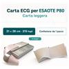 Carta per ecg Esaote p80 six, p80 power, my formula - 1 pacco - 215 fogli - 21 x 28 cm