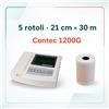 Carta per ecg Contec 1200g - 5 rotoli - 21 cm x 30 m